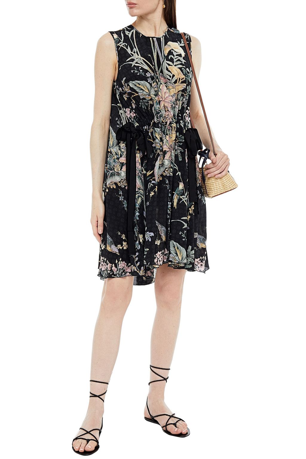 REDVALENTINO Printed silk crepe de chine dress