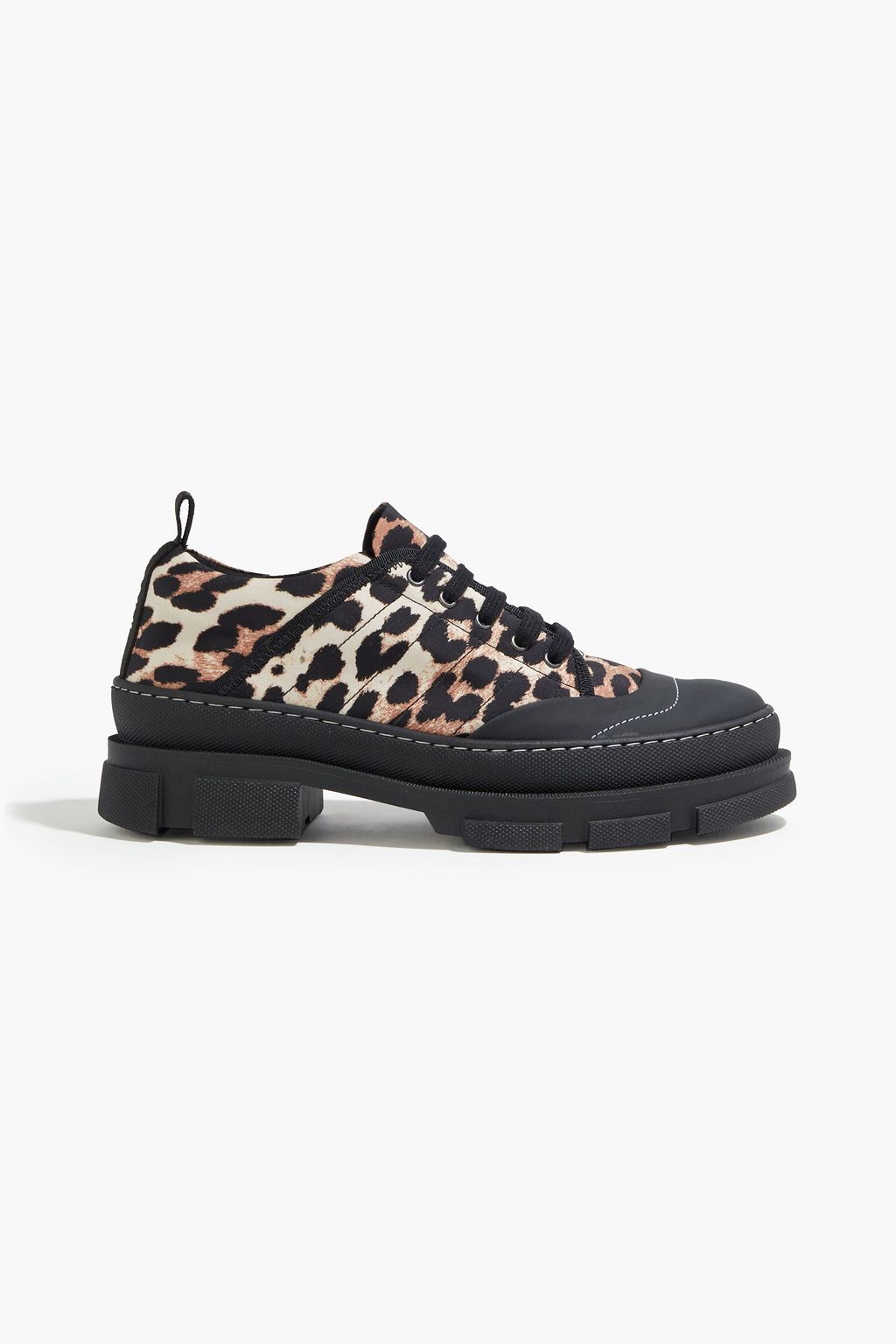 GANNI Hybrid leopard-print stretch-knit platform sneakers | Sale to off THE OUTNET