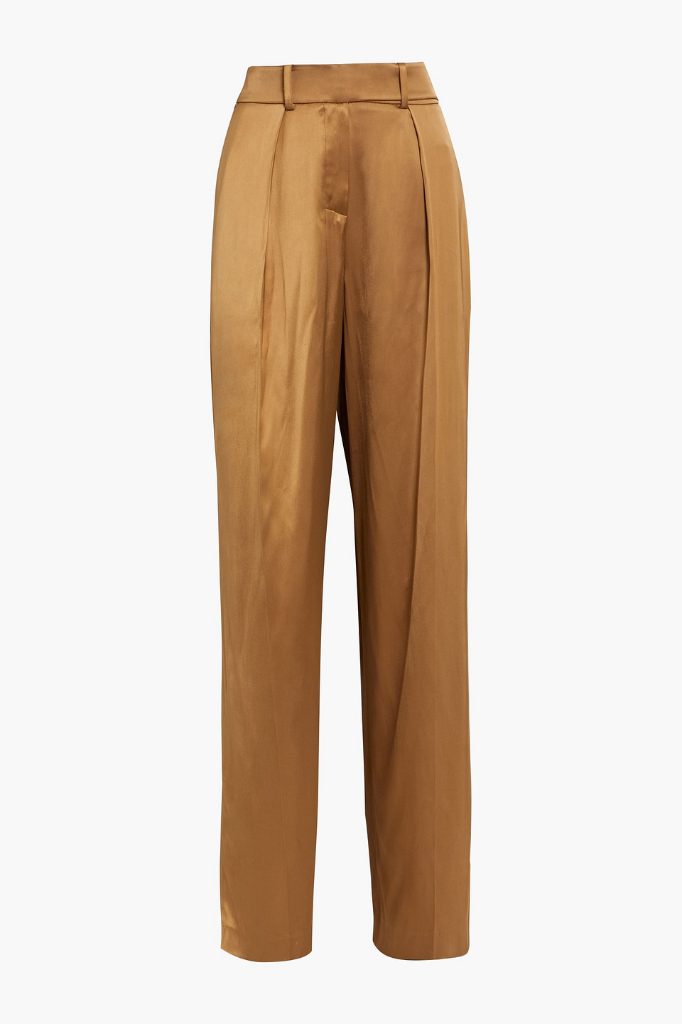 Pleated satin wide-leg pants