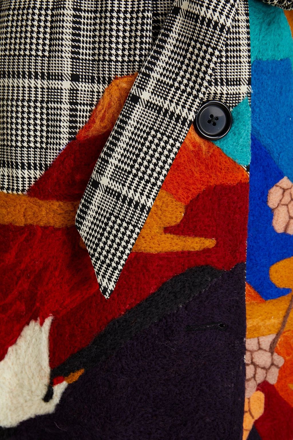 STELLA JEAN Felt-appliquéd Prince of Wales checked cotton-blend trench coat