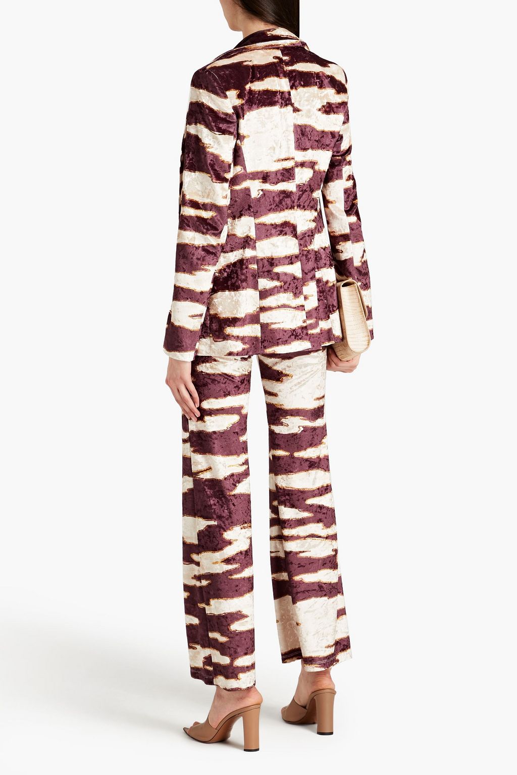 STELLA JEAN Printed crushed-velvet blazer