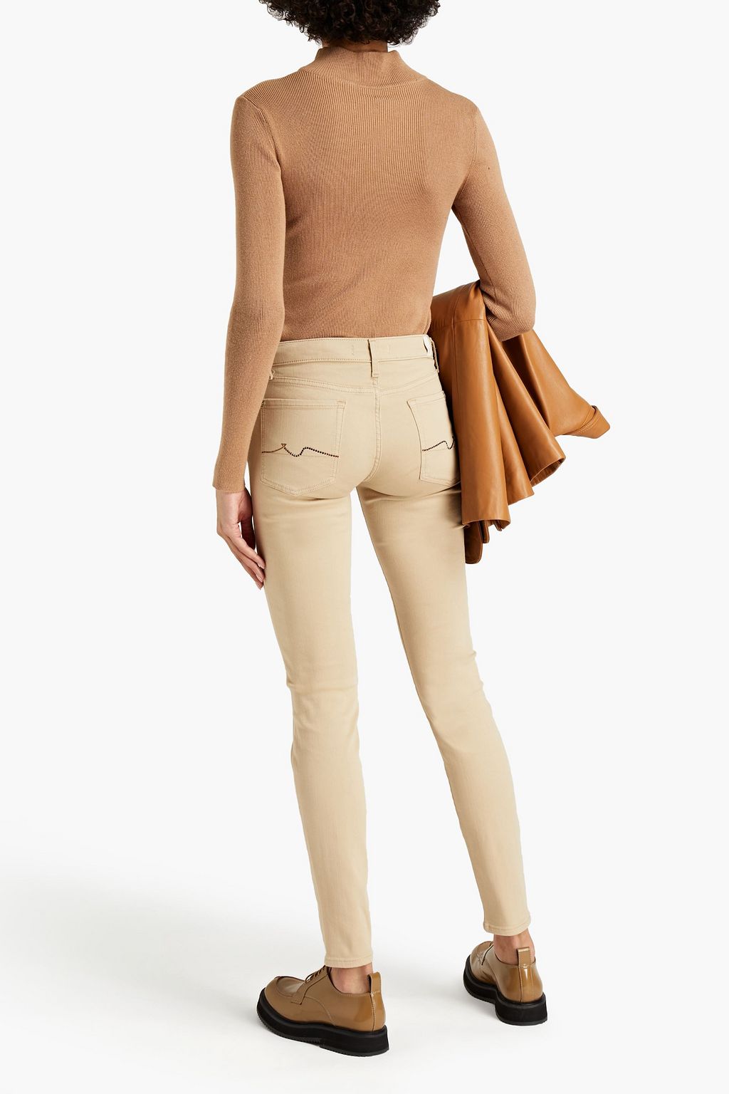 7 FOR ALL MANKIND Swarovski crystal-embellished low-rise slim-leg jeans