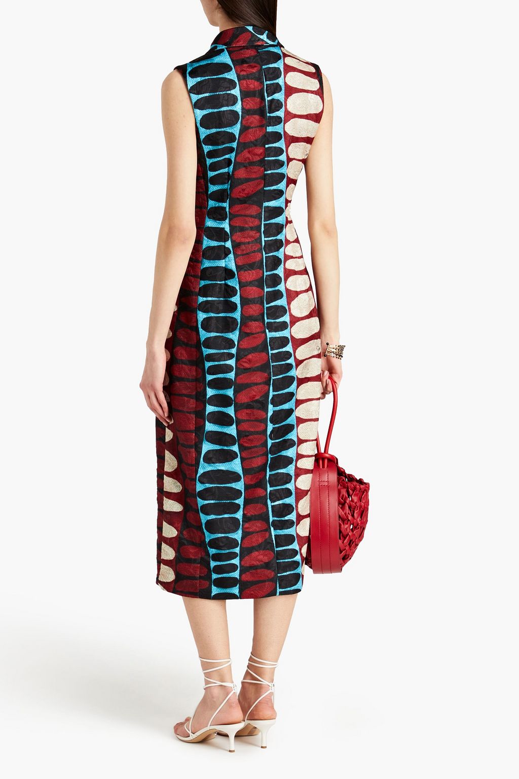 STELLA JEAN Printed jacquard midi dress