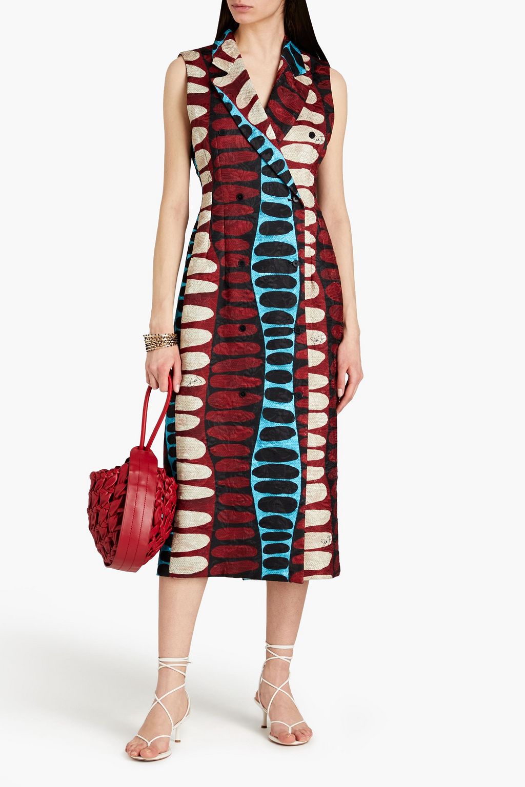 STELLA JEAN Printed jacquard midi dress