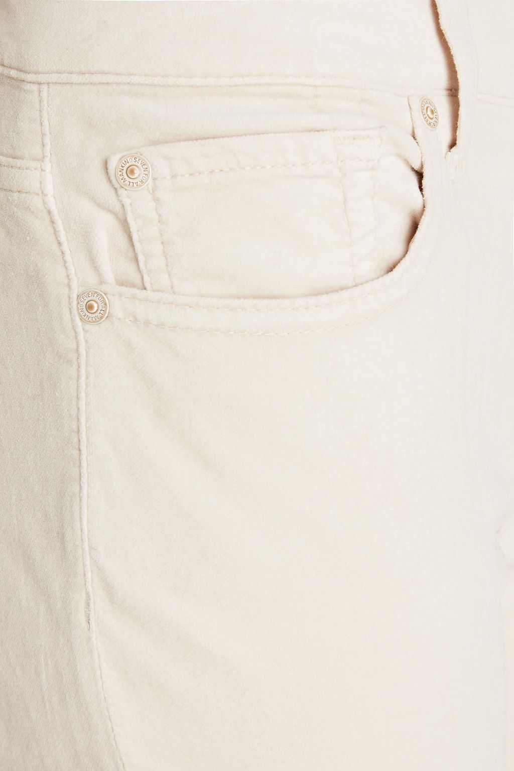 7 FOR ALL MANKIND Cotton-blend velvet low-rise straight-leg jeans