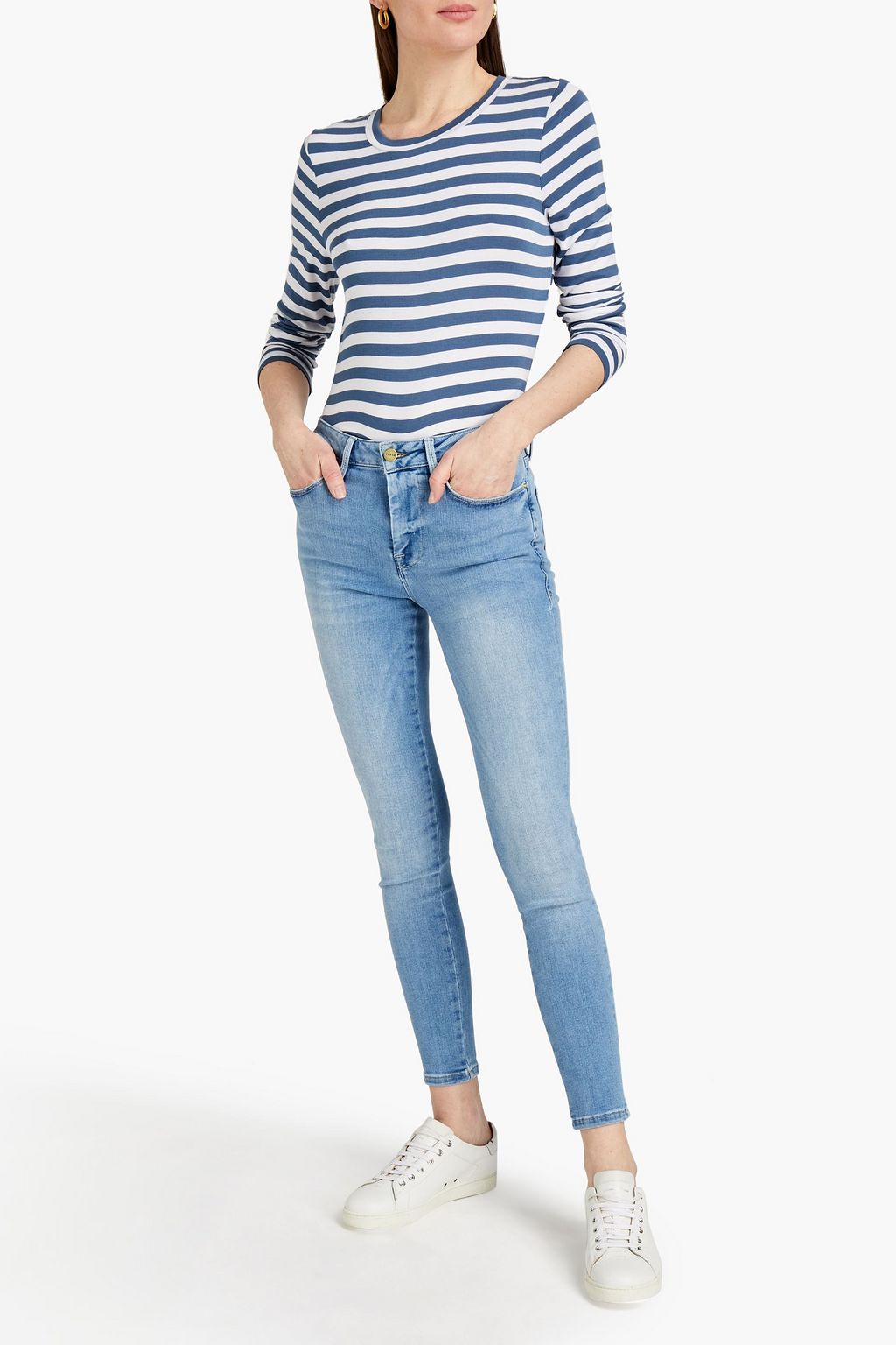 FRAME Le One halbhohe Skinny Jeans