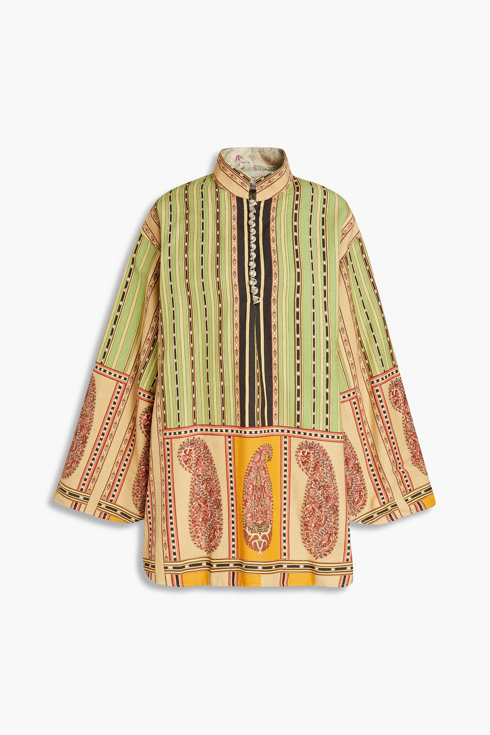 Printed silk and cotton-blend ottoman tunic