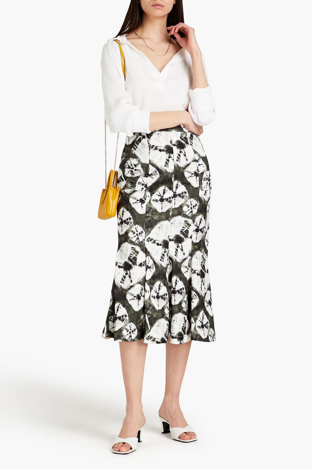 STELLA JEAN Printed jacquard midi skirt