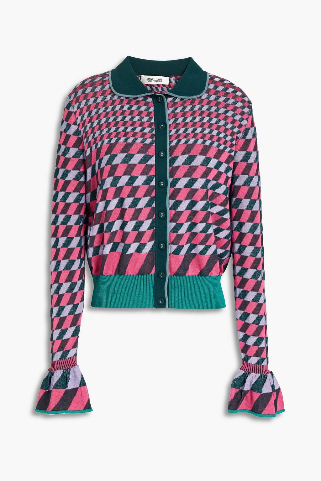 Lavender Jacquard-knit cardigan | DIANE 