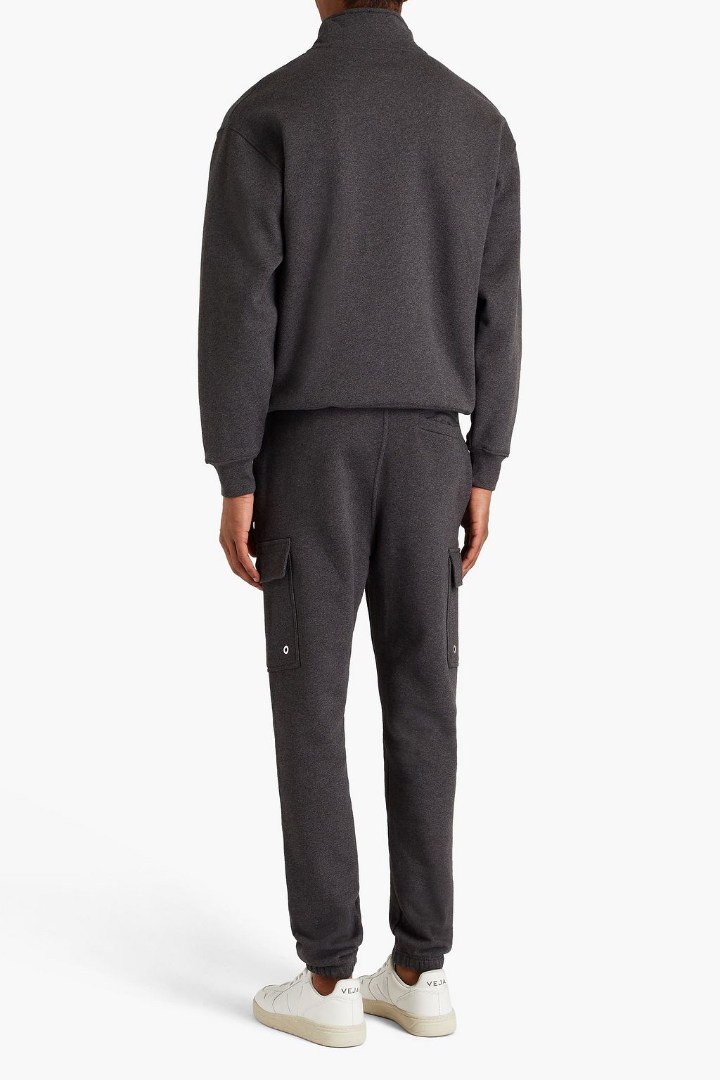 FRAME Schmal zulaufende Sporthose aus Fleece aus einer Baumwollmischung