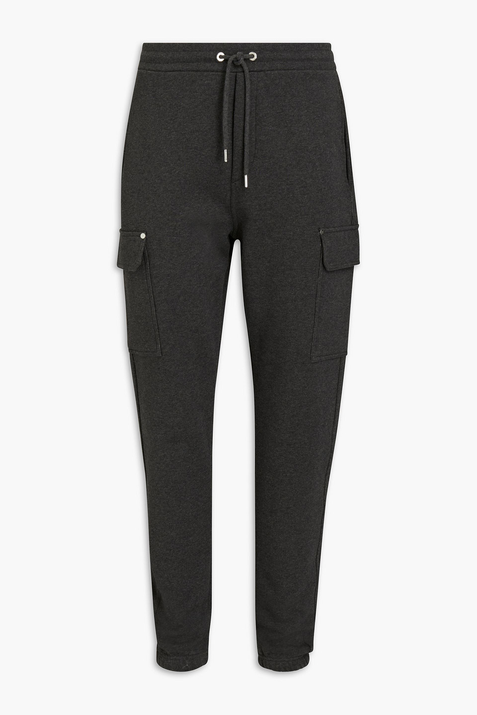 frame - tapered cotton-blend fleece sweatpants - gray - s