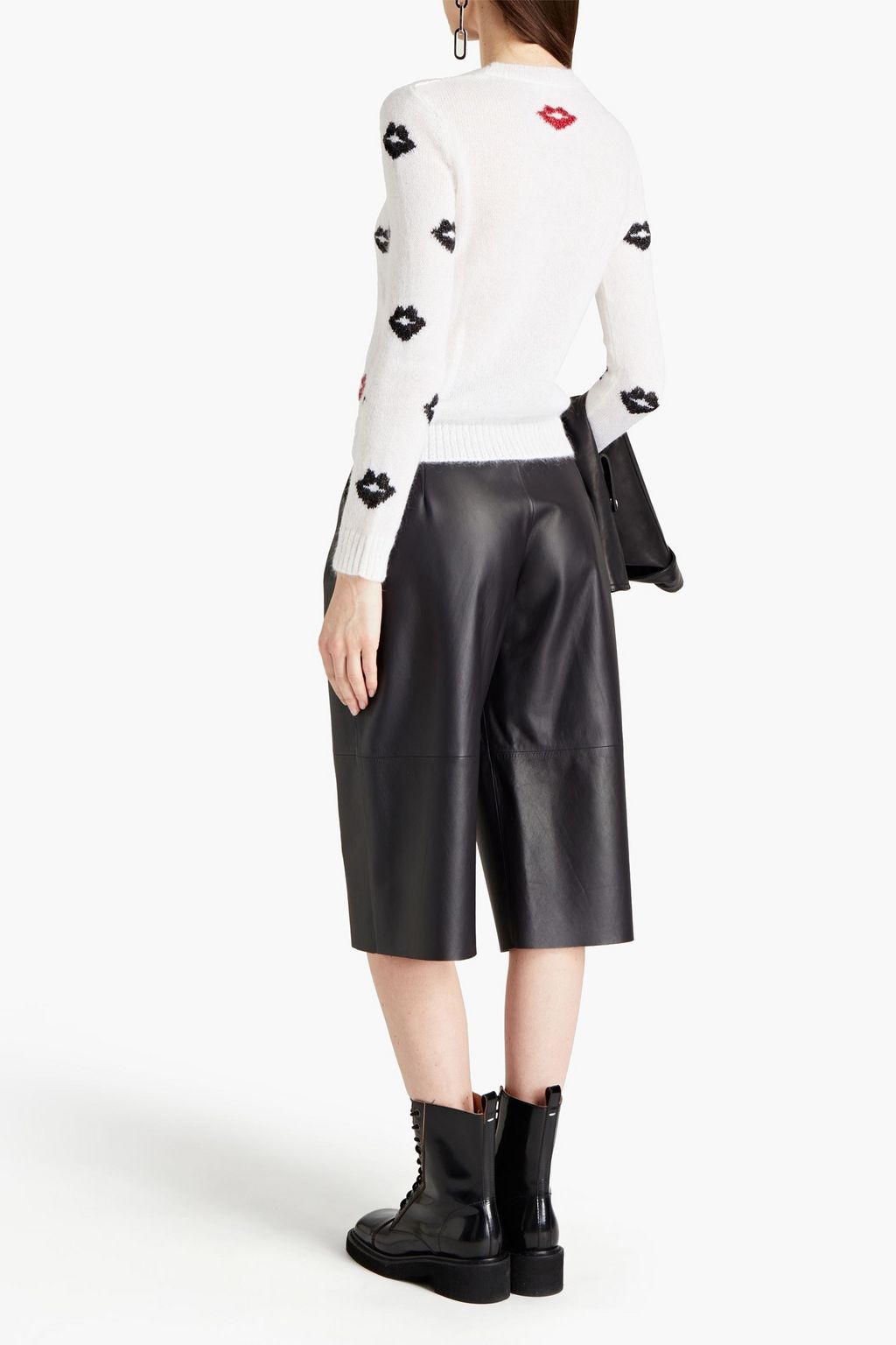REDVALENTINO Brushed intarsia mohair-blend sweater