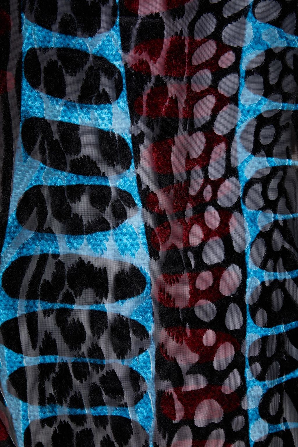 STELLA JEAN Printed devoré-velvet blouse