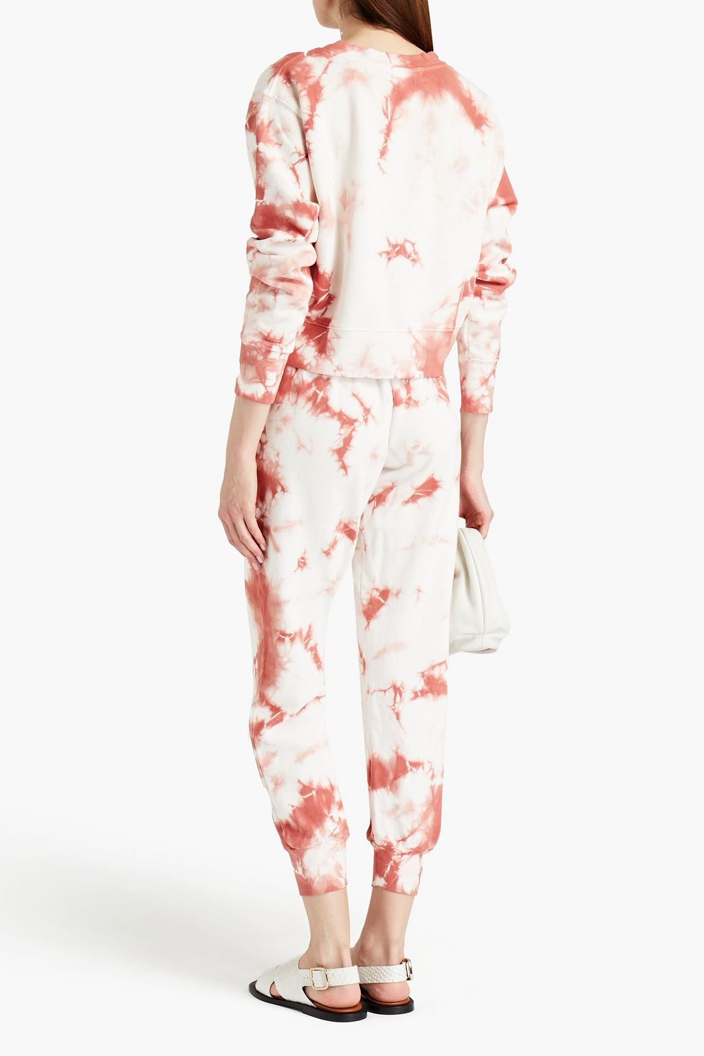 SIMKHAI Jordi cropped tie-dyed organic French cotton-terry sweatshirt