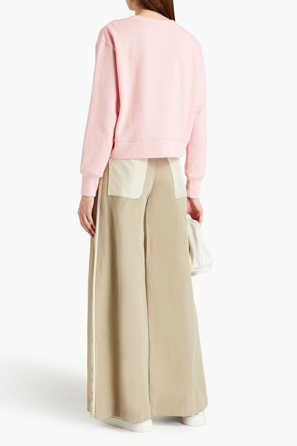 SIMKHAI Jordi cropped tie-dyed organic French cotton-terry sweatshirt
