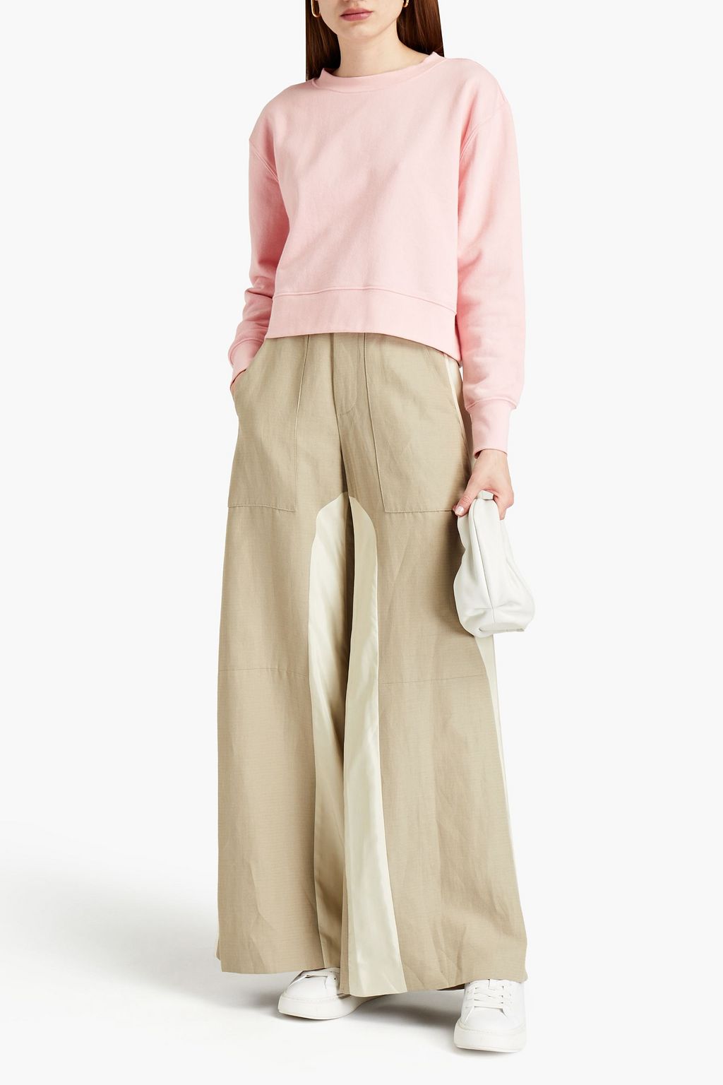 SIMKHAI Jordi cropped tie-dyed organic French cotton-terry sweatshirt