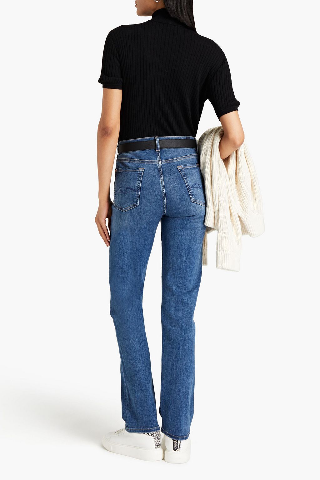 7 FOR ALL MANKIND The Straight faded high-rise straight-leg jeans