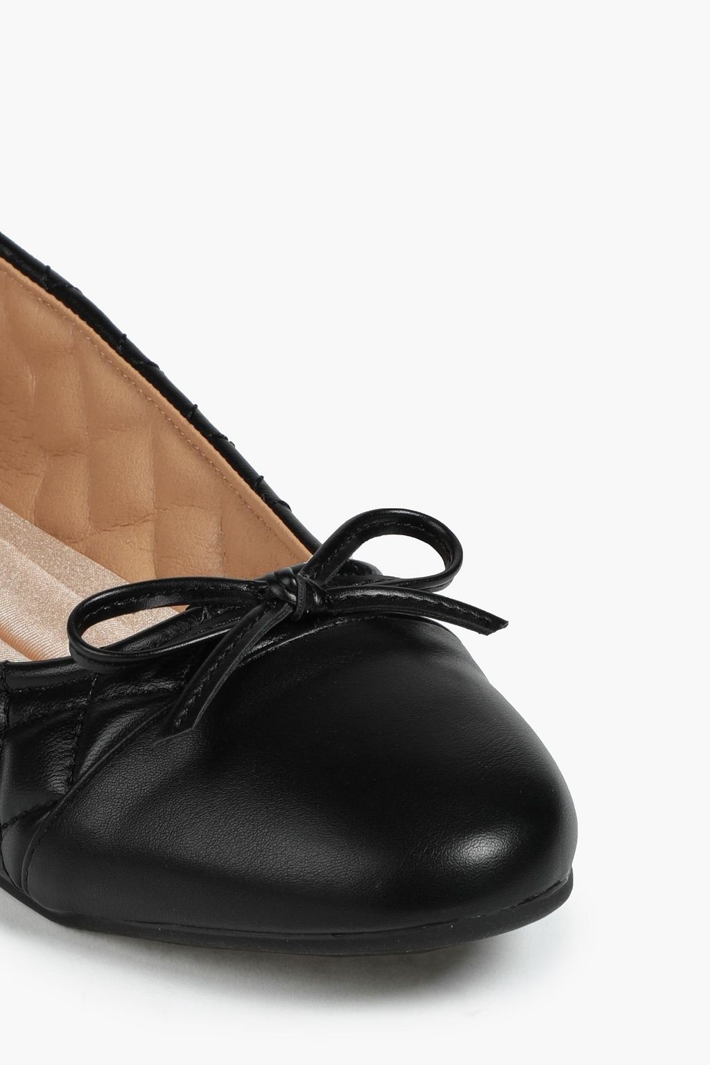 FRENCH SOLE Bow-embellished quilted leather ballet flats