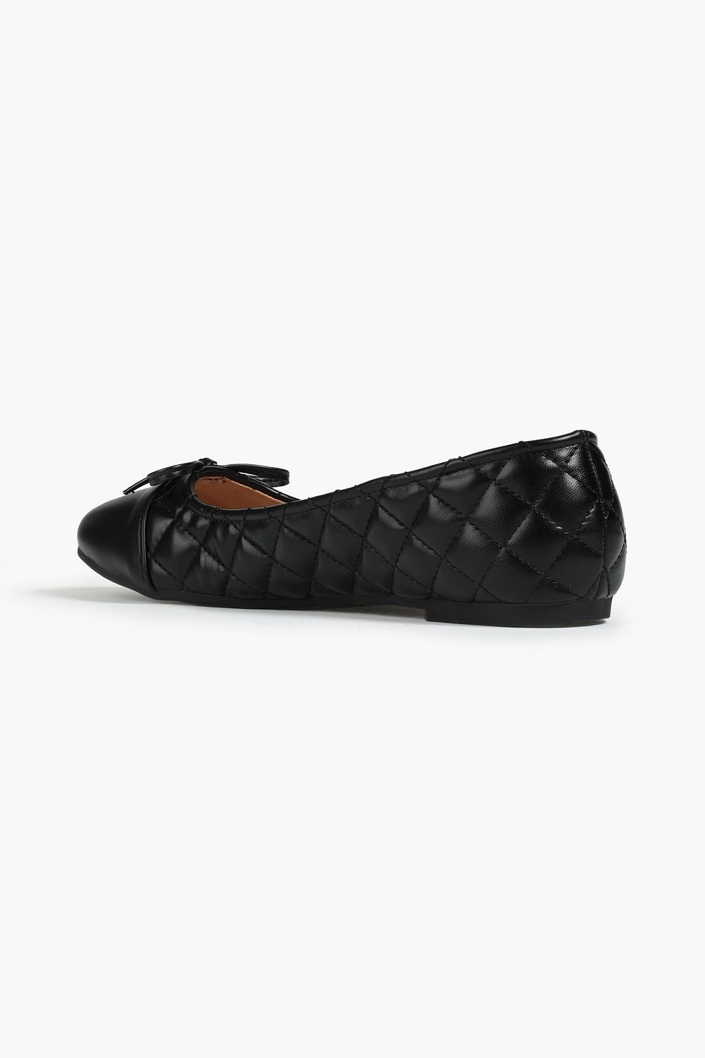 FRENCH SOLE Bow-embellished quilted leather ballet flats