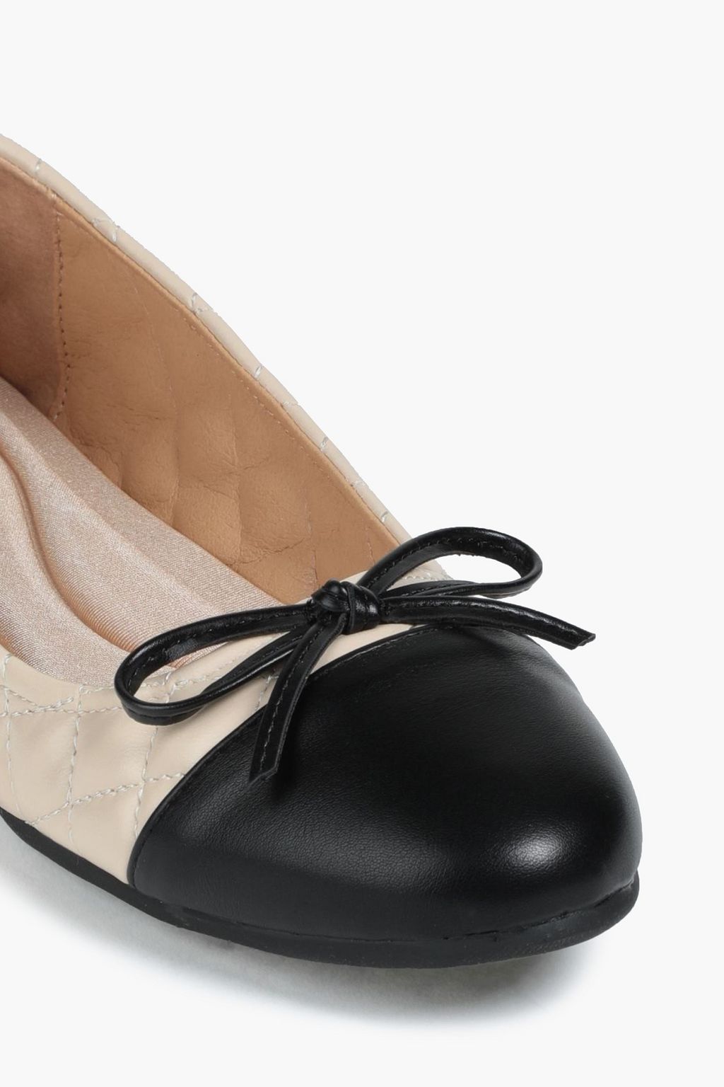 FRENCH SOLE Embellished two-tone quilted leather ballet flats