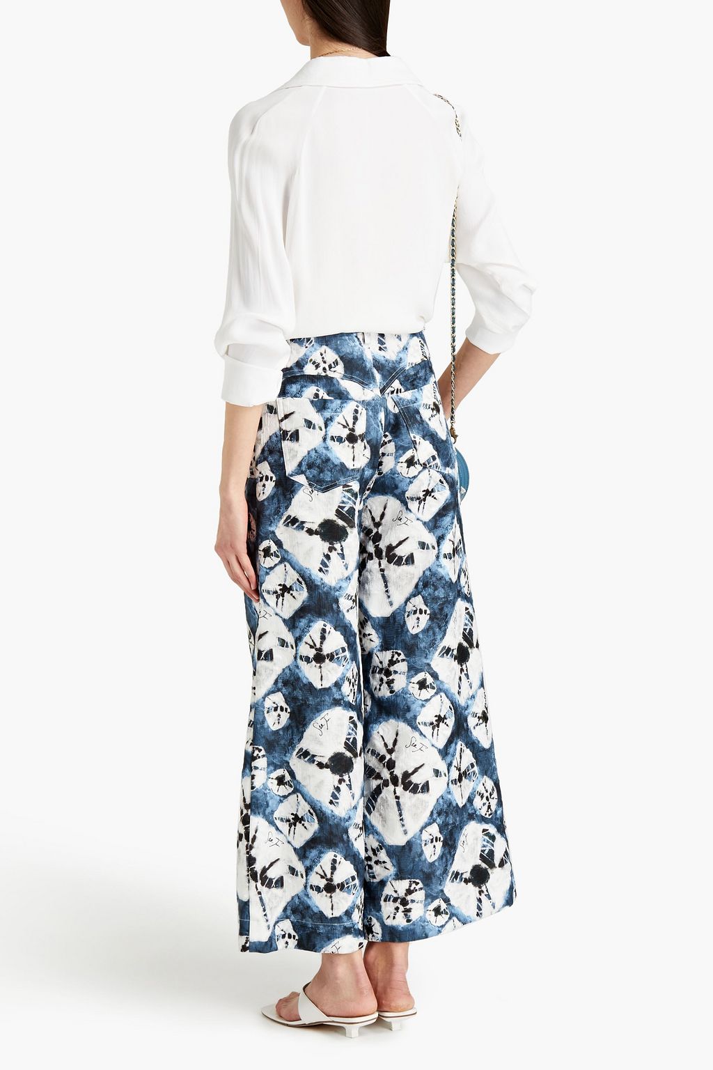 STELLA JEAN Cropped jacquard wide-leg pants