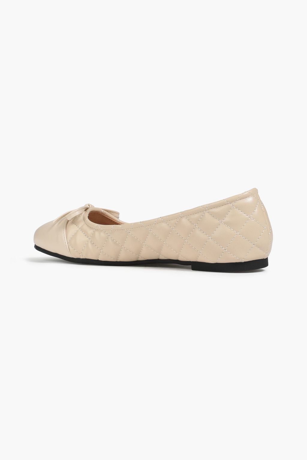FRENCH SOLE Bow-embellished quilted leather ballet flats