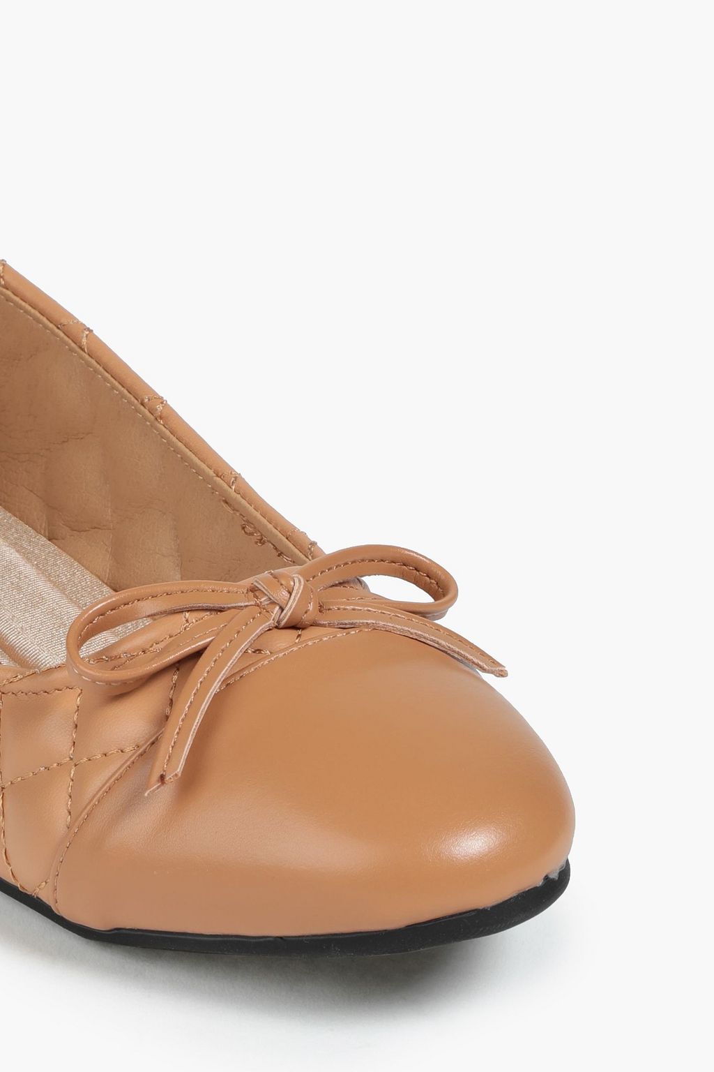 FRENCH SOLE Bow-embellished quilted leather ballet flats