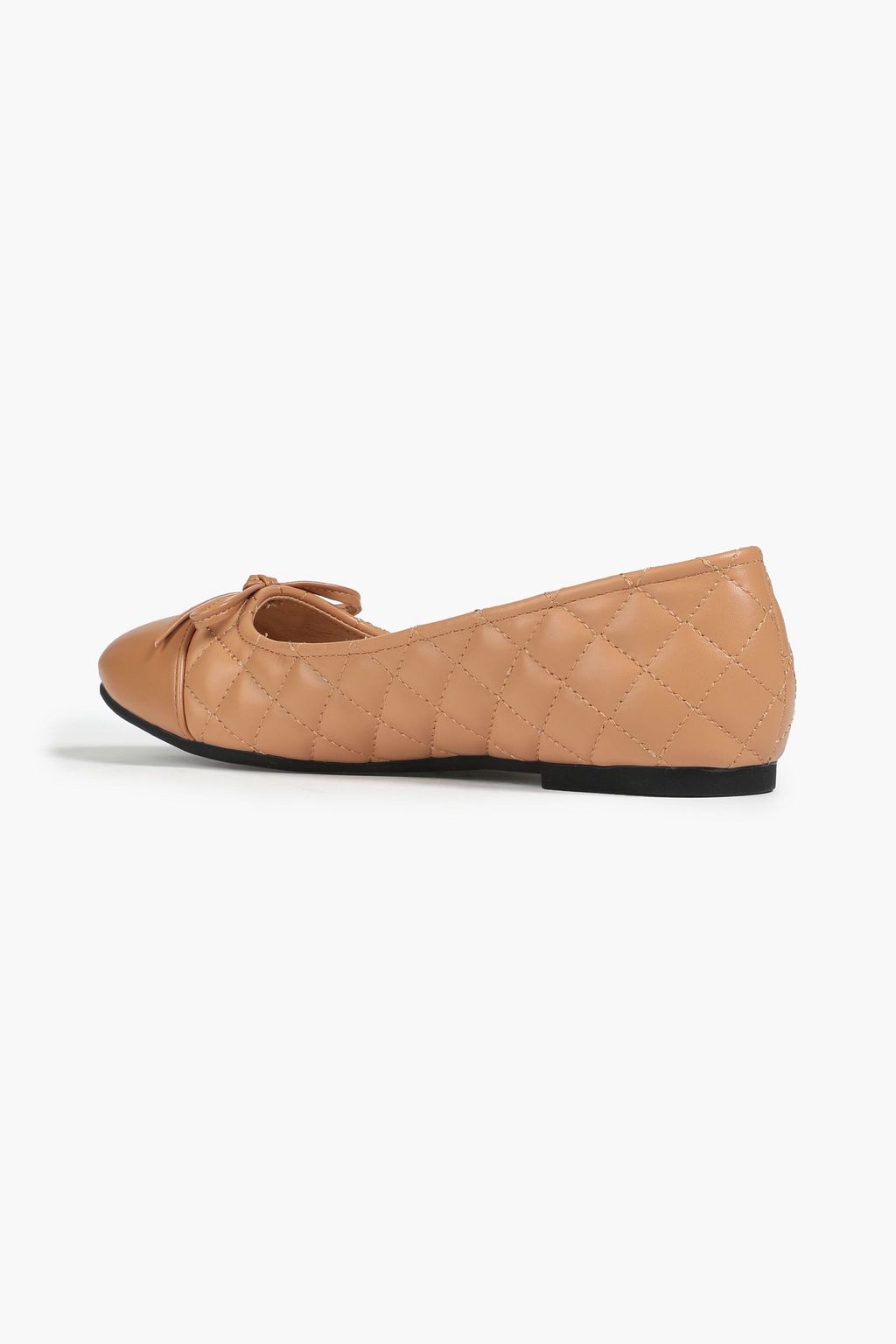 FRENCH SOLE Bow-embellished quilted leather ballet flats