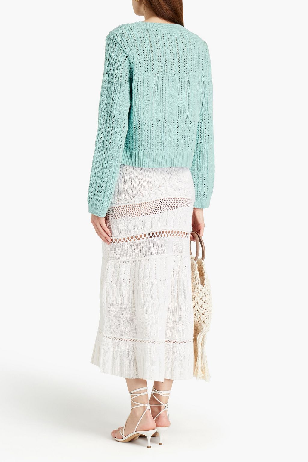 SIMKHAI Amberly pointelle-knit cotton sweater