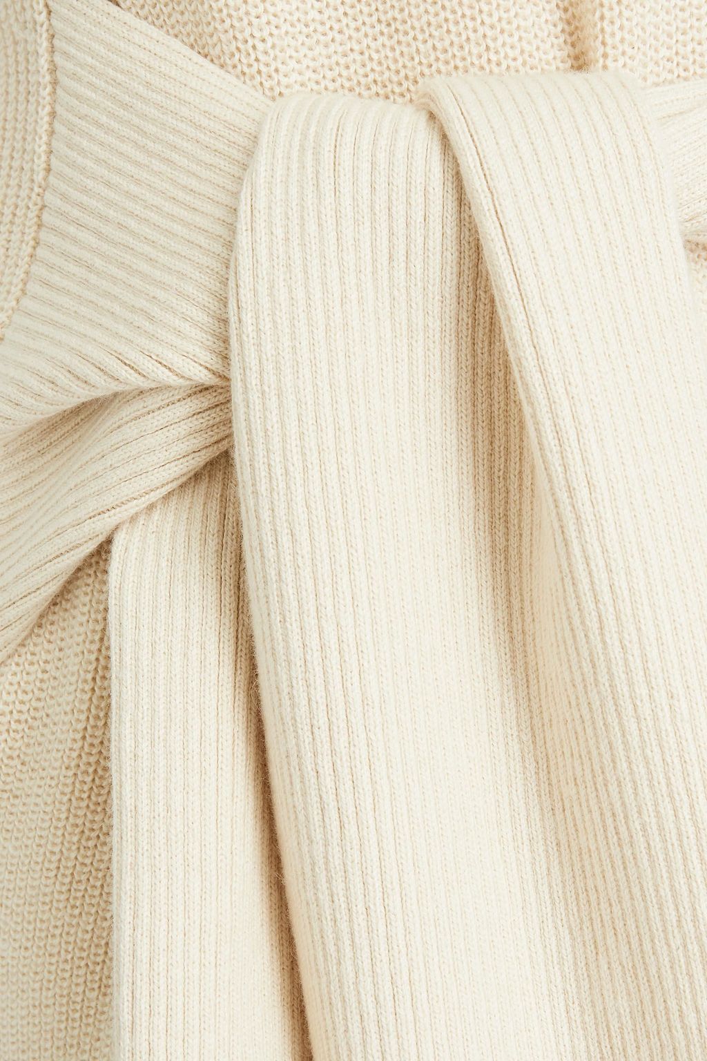SIMKHAI Tie-front cotton and cashmere-blend midi dress
