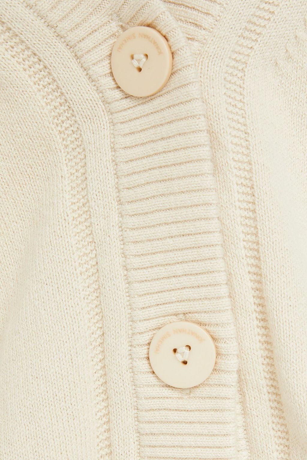 SIMKHAI Cropped mélange cotton and cashmere-blend cardigan