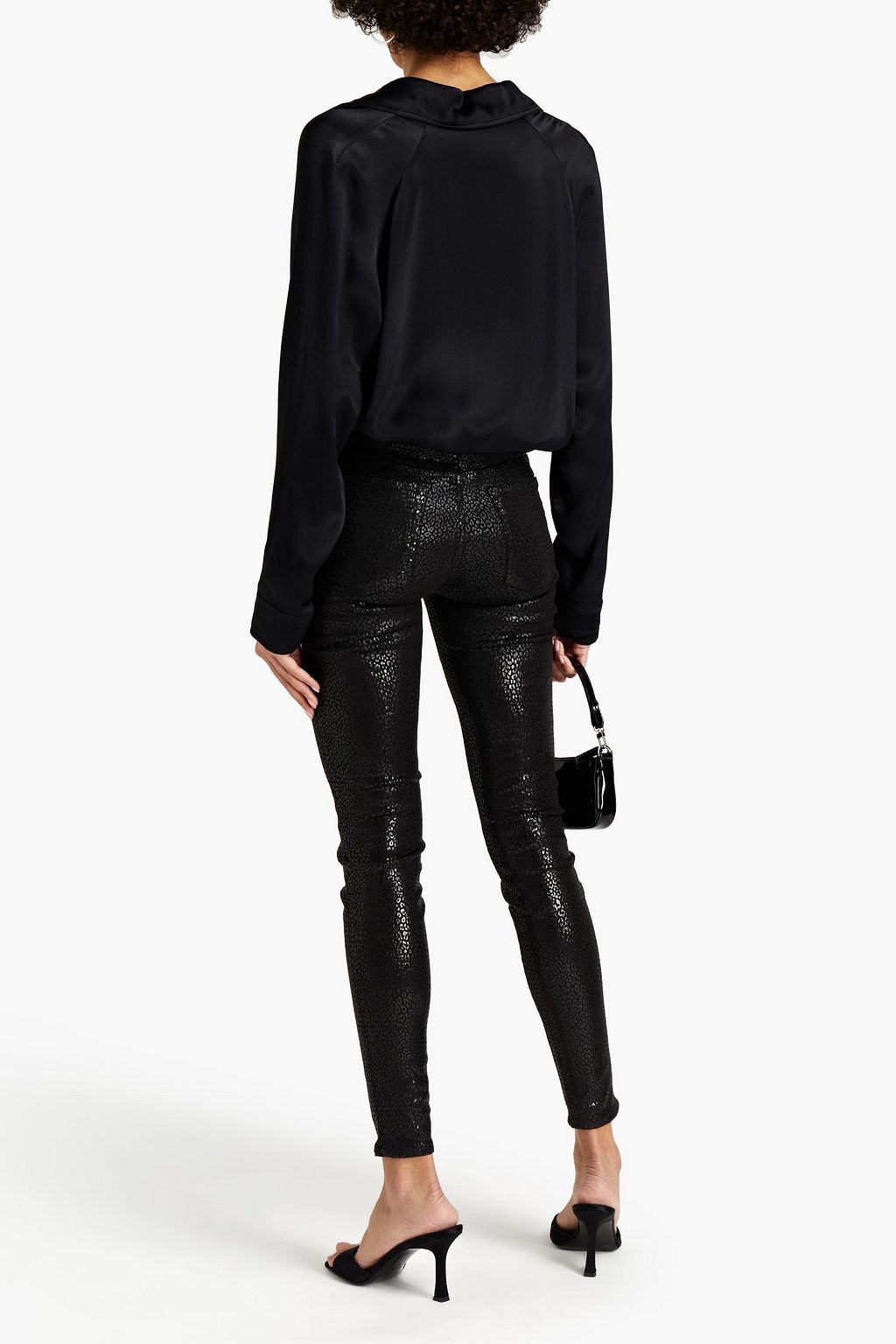 7 FOR ALL MANKIND HW Skinny coated mid-rise skinny jeans
