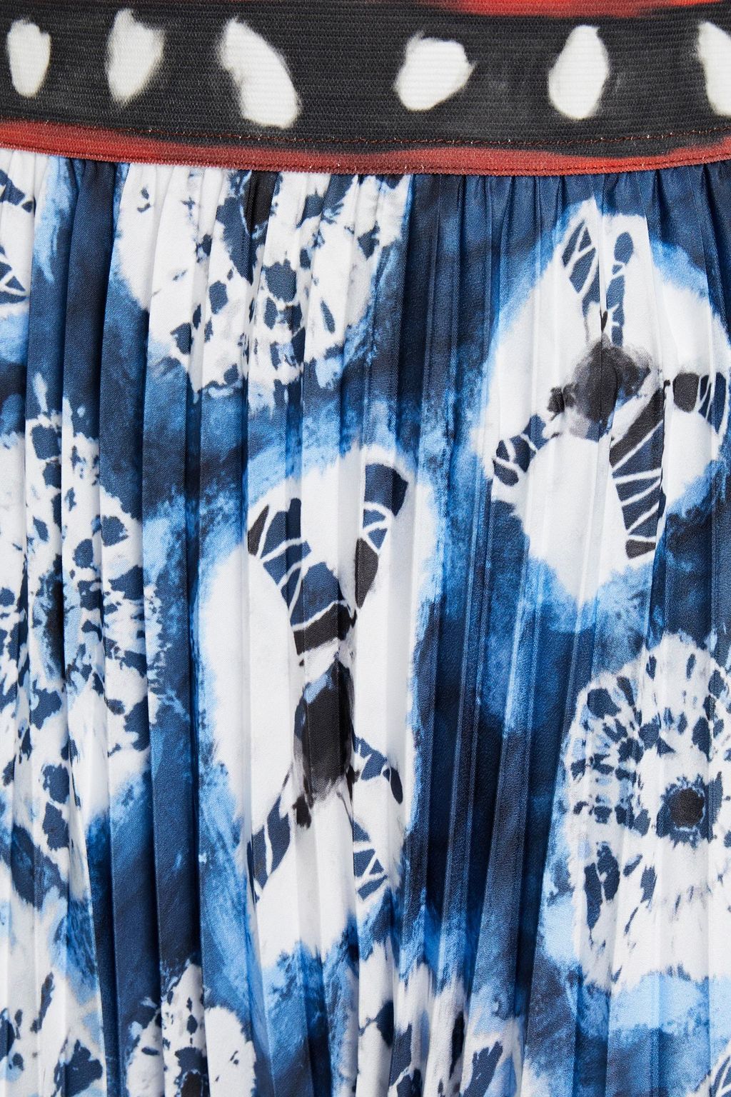 STELLA JEAN Pleated printed crepe de chine midi skirt