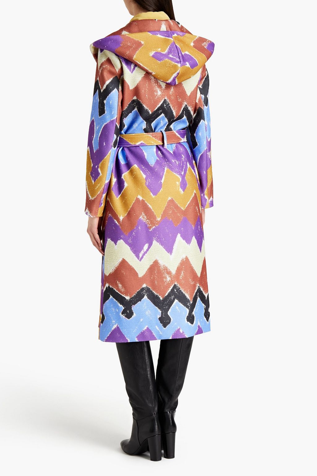 STELLA JEAN Printed felt hooded trench coat