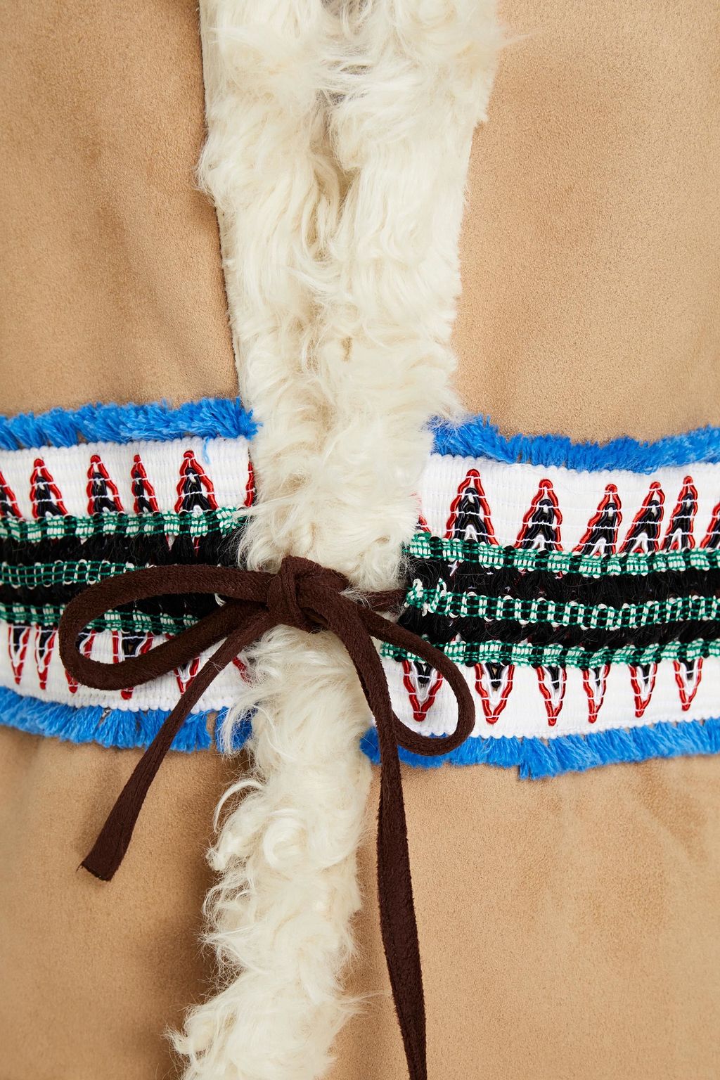 STELLA JEAN Appliquéd faux shearling vest