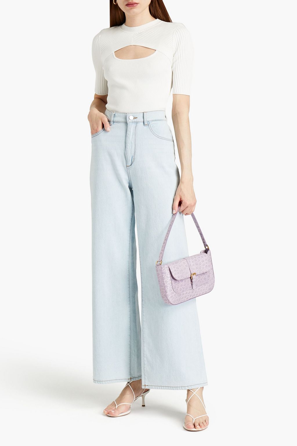SIMKHAI Keira cutout ribbed-knit top