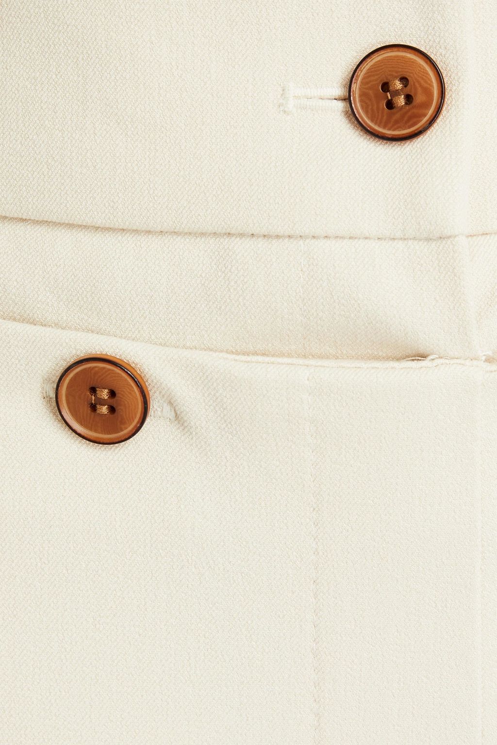 SIMKHAI Button-embellished cotton-blend twill straight-leg pants