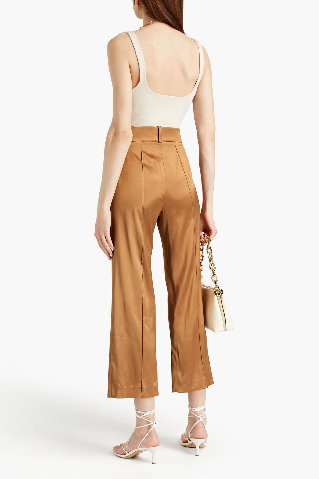 SIMKHAI Lynette ribbed cotton and cashmere-blend bra top