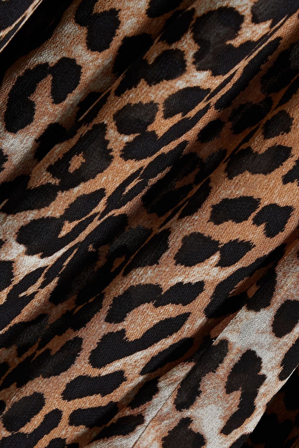 GANNI Leopard-print georgette midi dress