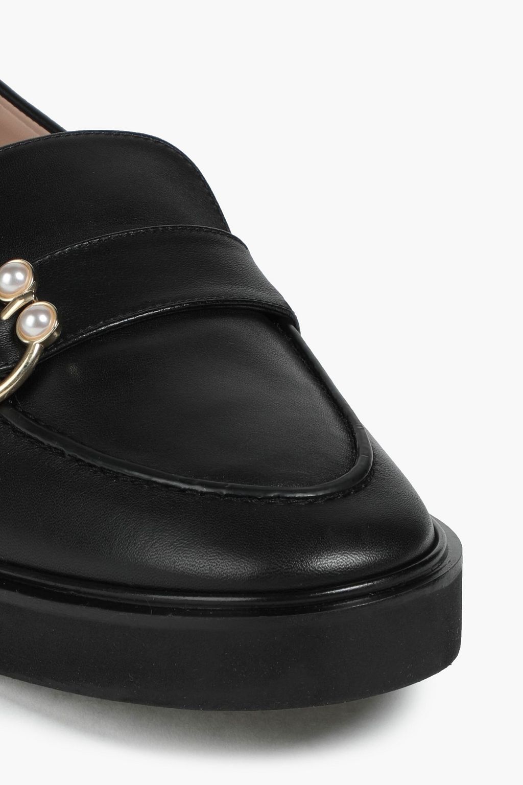 STUART WEITZMAN Embellished leather loafers