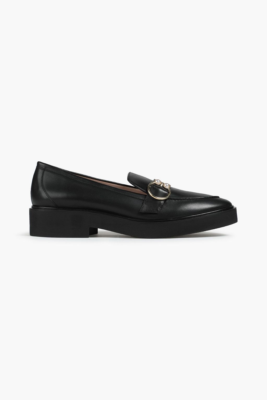 STUART WEITZMAN Embellished leather loafers THE OUTNET