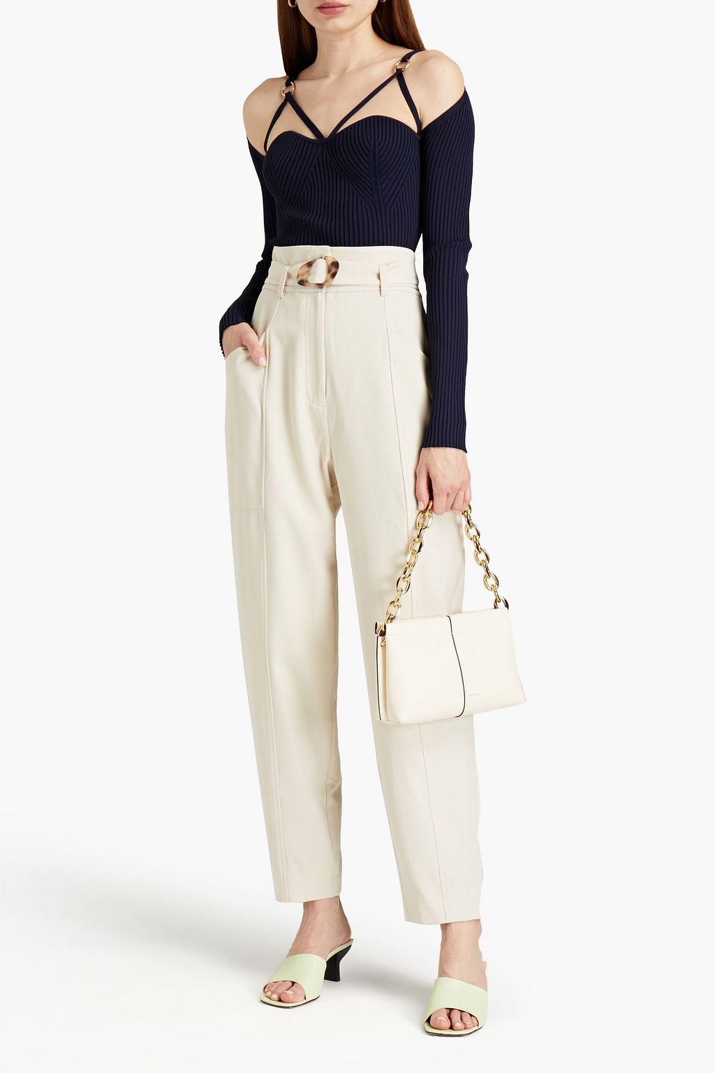 SIMKHAI Nikita belted twill tapered pants