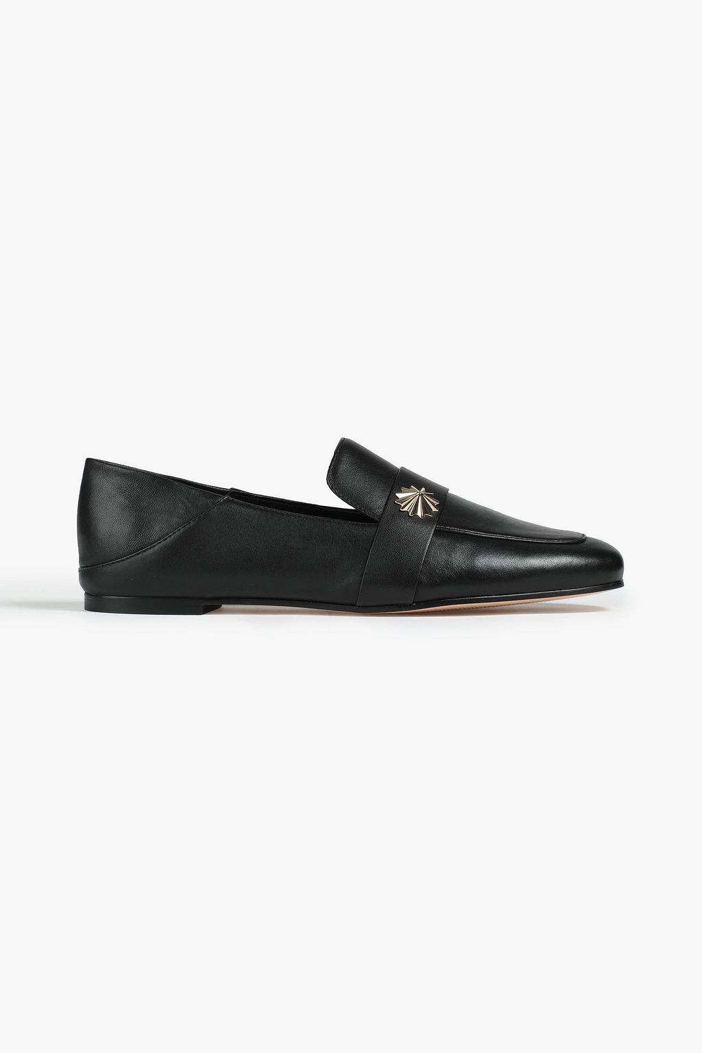 STUART WEITZMAN Embellished leather collapsible-heel loafers | THE OUTNET