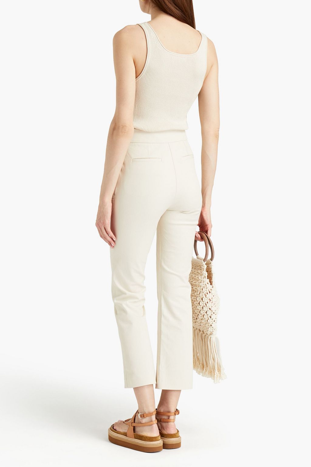 SIMKHAI Ribbed cotton and cashmere-blend tank