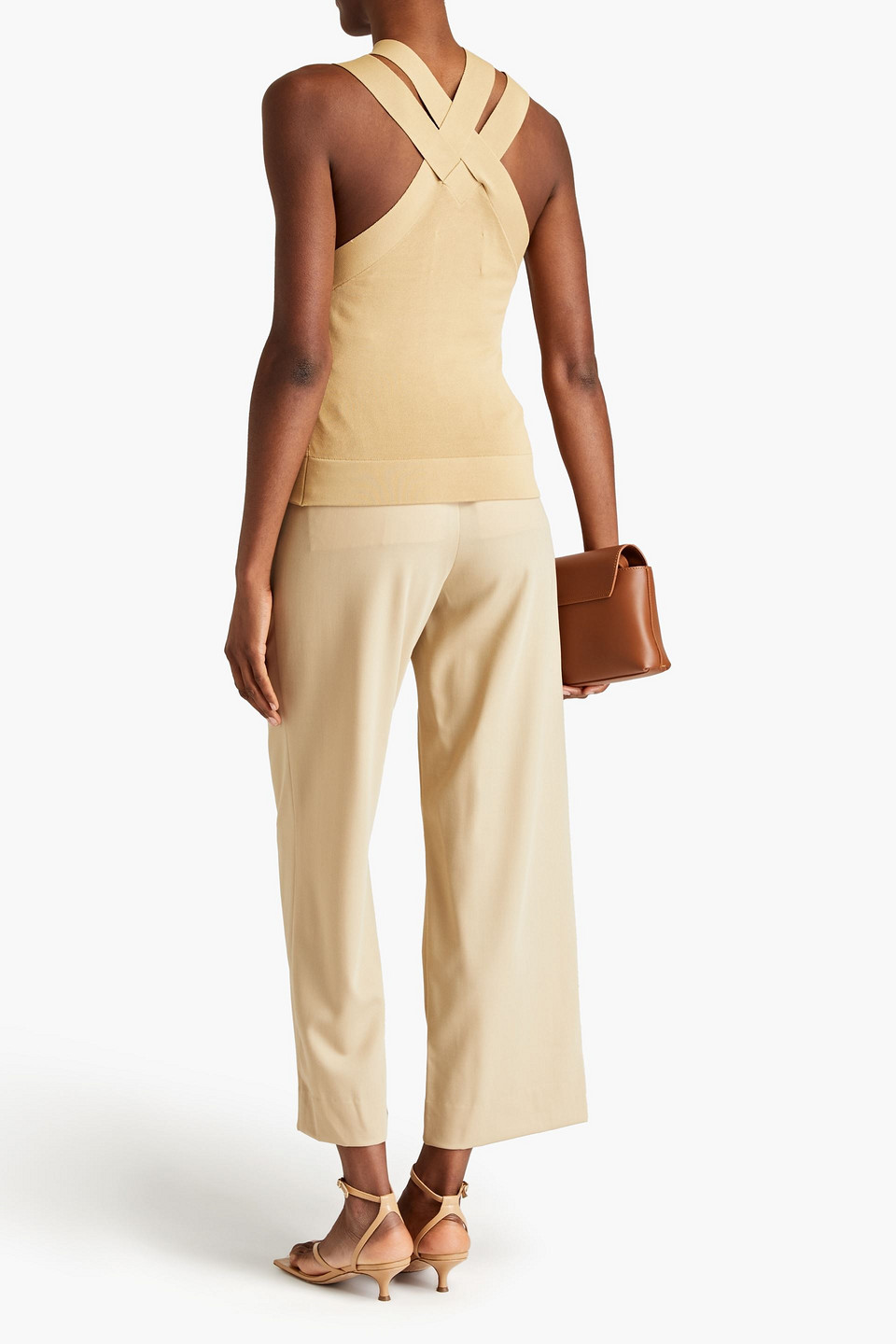 By Malene Birger Sonya Stretch-knit Top In Beige