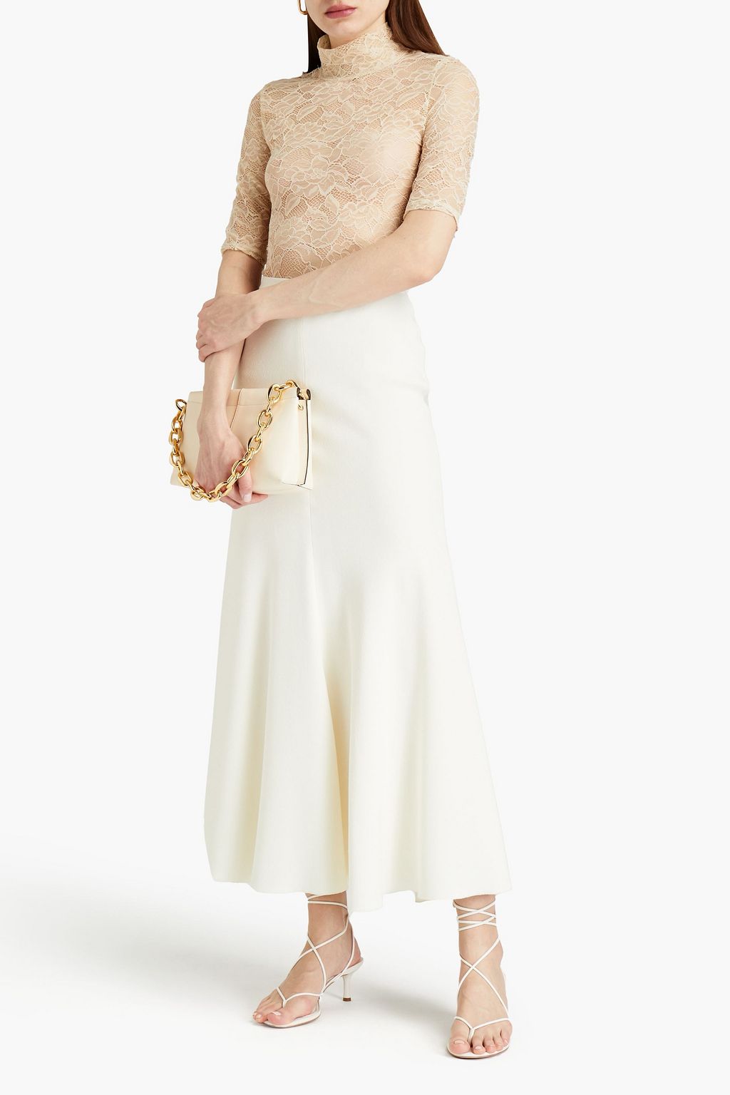 SIMKHAI Cassandra stretch-lace turtleneck top
