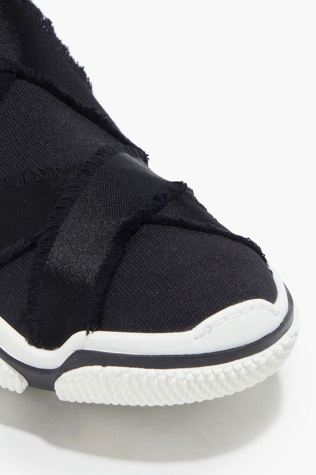 RED(V) Glam Run satin-trimmed stretch-knit high-top sneakers