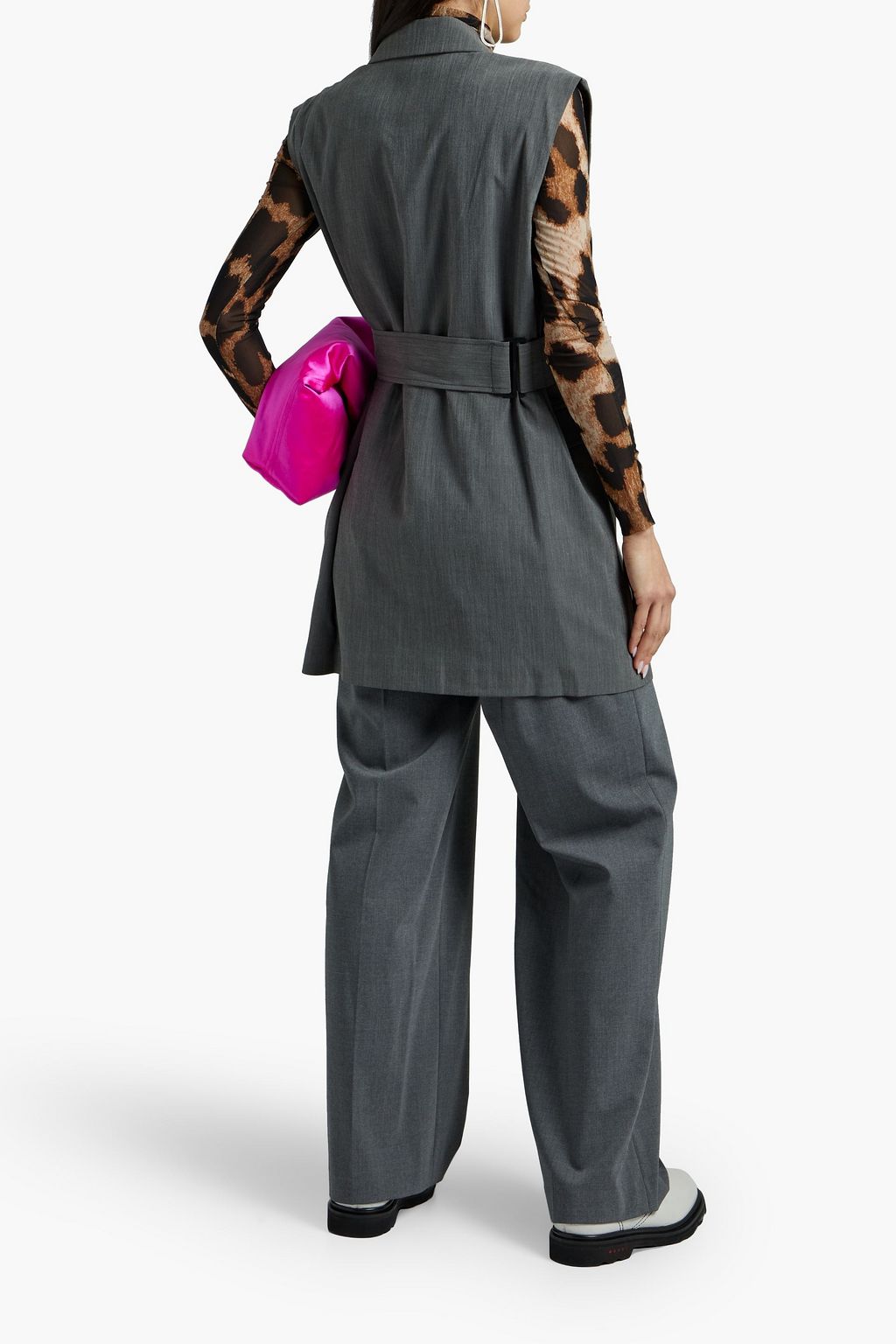GANNI Double-breasted mélange woven vest