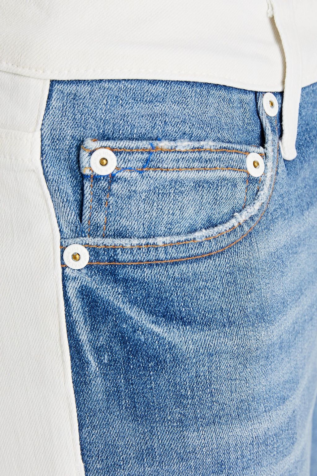 SIMKHAI River two-tone high-rise straight-leg jeans
