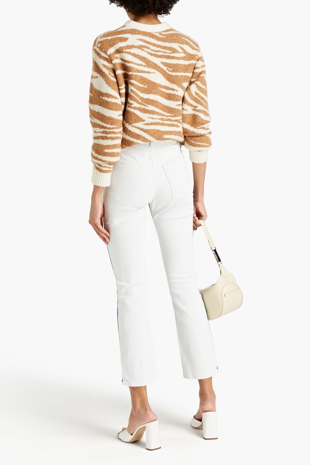 SIMKHAI River two-tone high-rise straight-leg jeans